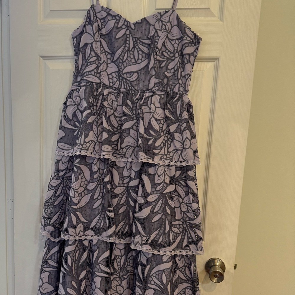Vici Lila Belle floral crochet maxi dress